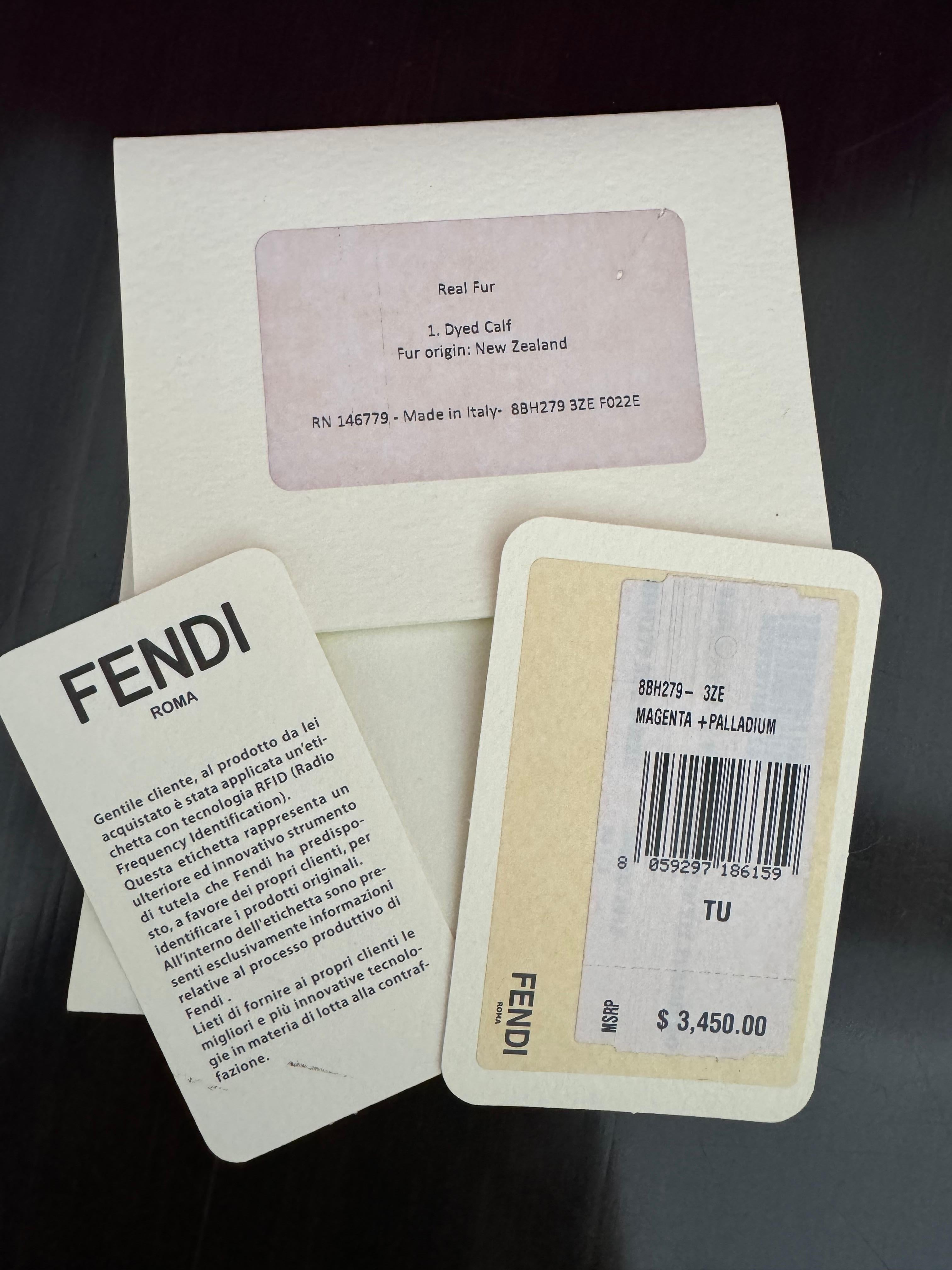 Fendi Magenta Calf 3Jours Handbag- NEW Never Carried 11