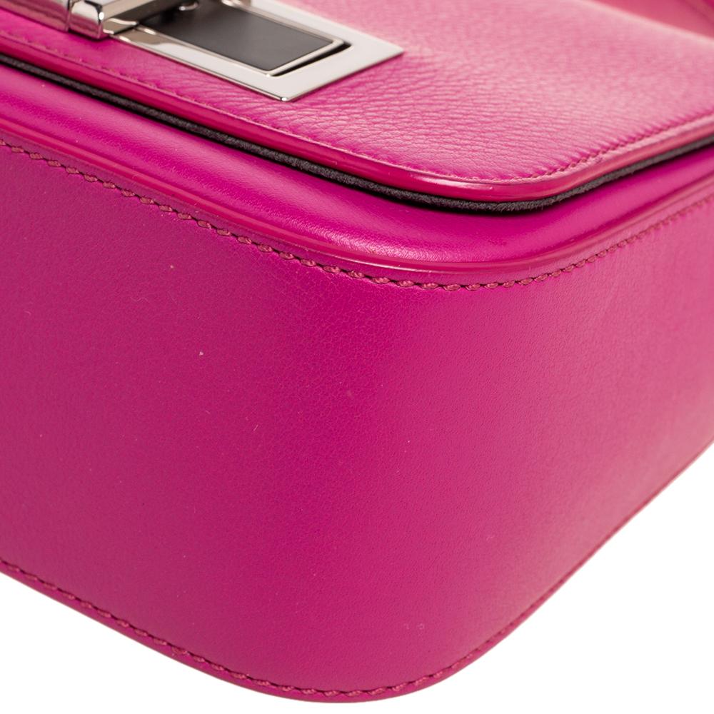 Pink Fendi Magenta Leather 3Baguette Shoulder Bag