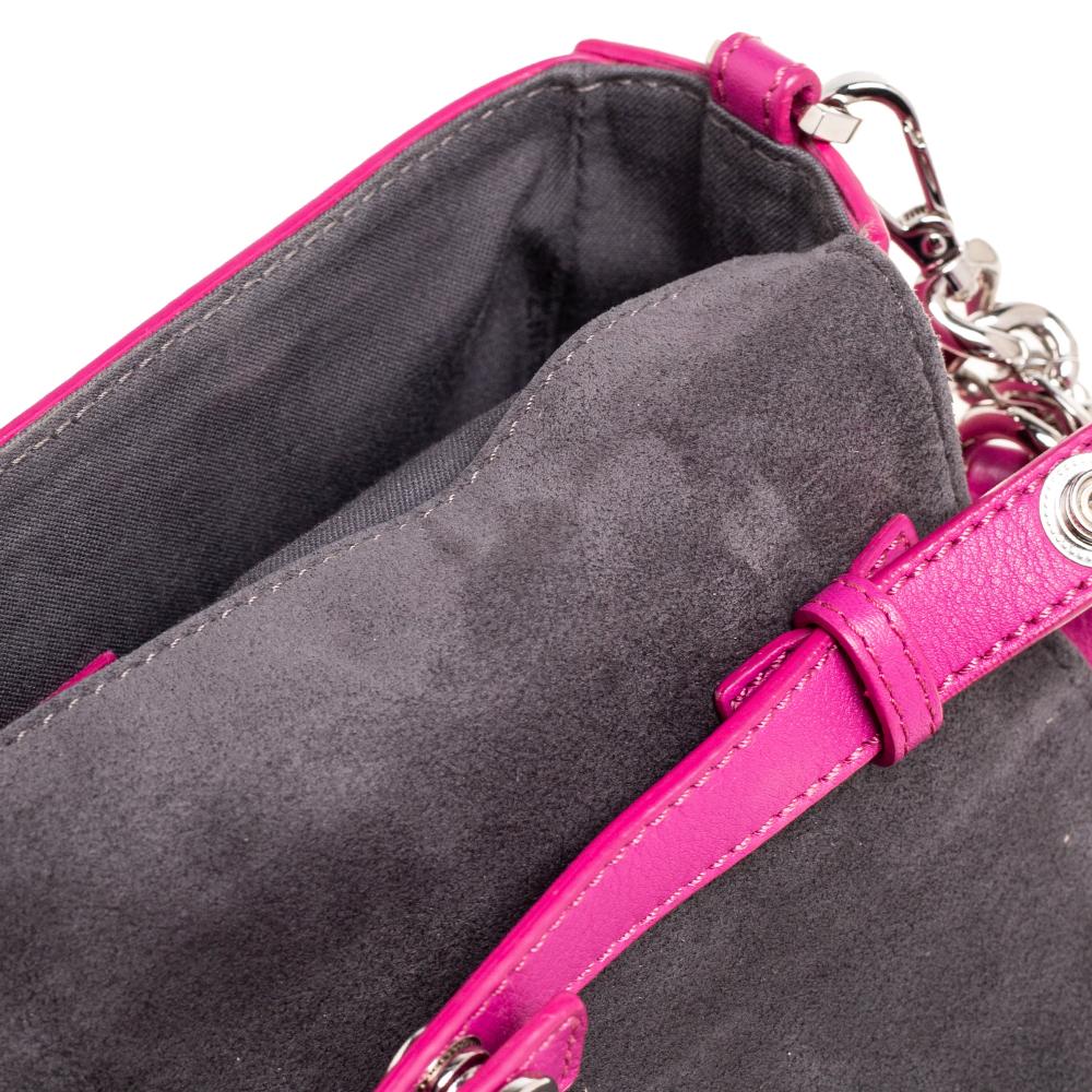 Women's Fendi Magenta Leather 3Baguette Shoulder Bag