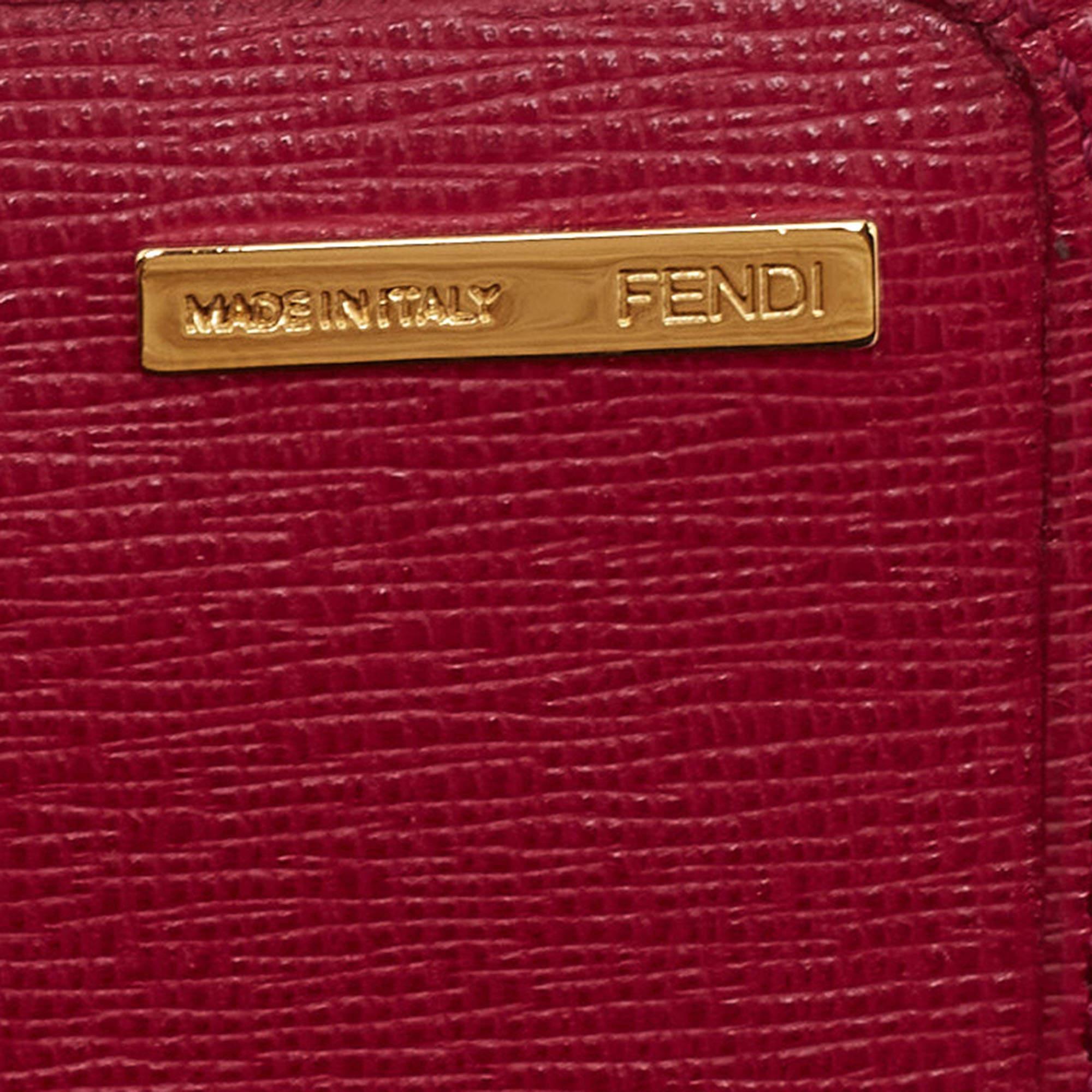 Women's Fendi Magenta Leather Crayons Continental Wallet