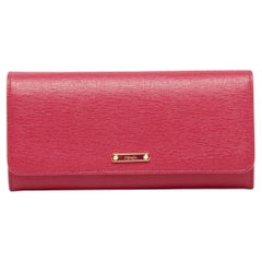 Fendi Magenta Leather Crayons Continental Wallet