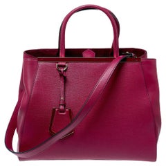 Fendi Magenta Leather Medium Sac 2jours Tote