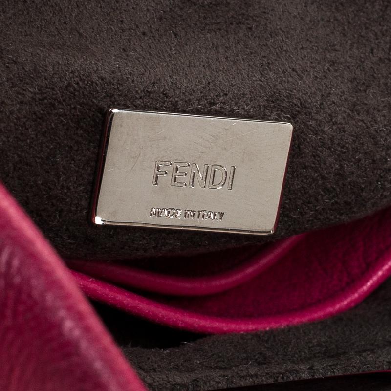 Fendi Magenta Leather Micro Peekaboo Top Handle Bag 2