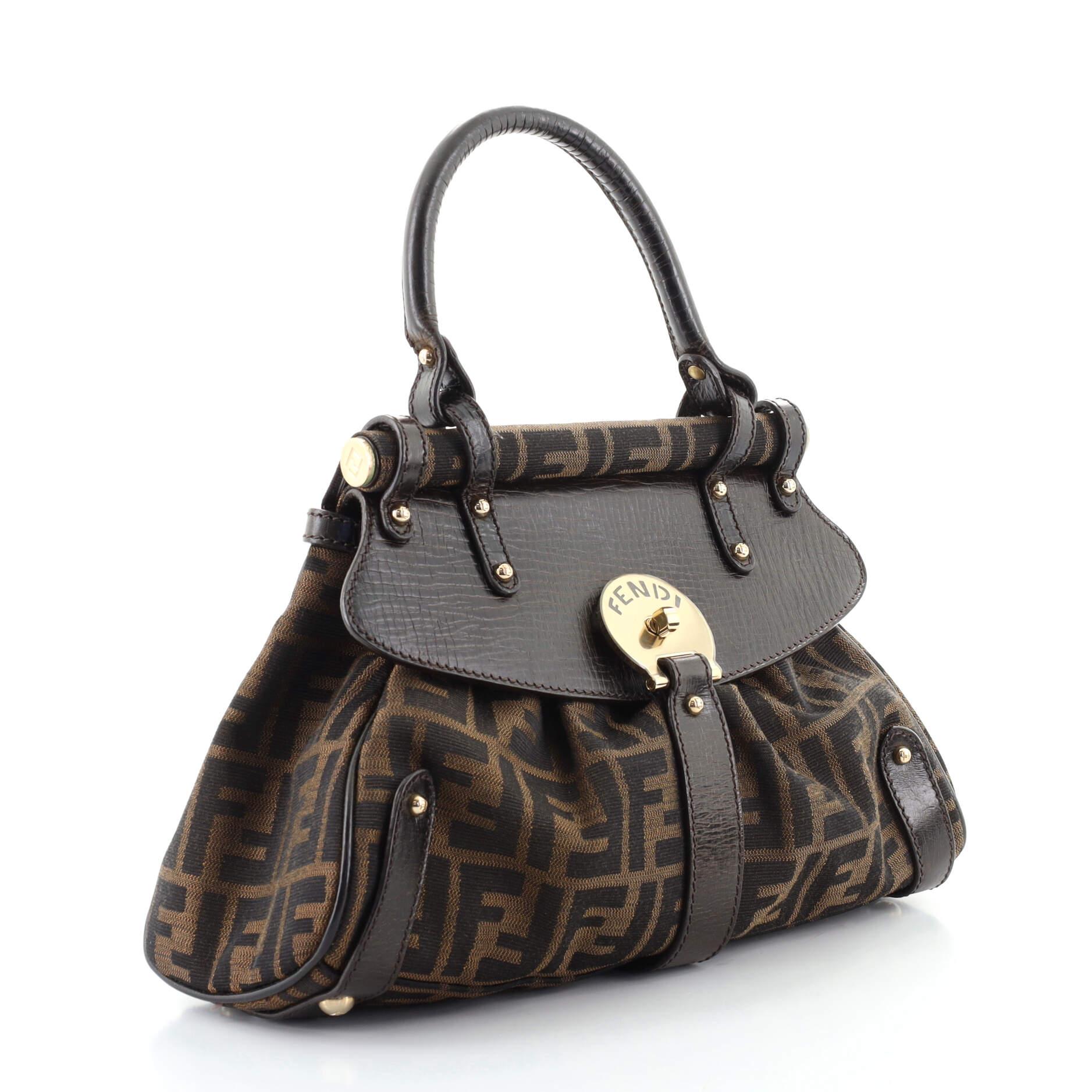 Fendi Magic Bag Zucca aus Segeltuch Klein (Schwarz)