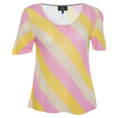 Fendi Maglia Vintage Multicolor Striped Knit Top L