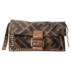 Fendi Mama Baguette XL FF Logomania Brown