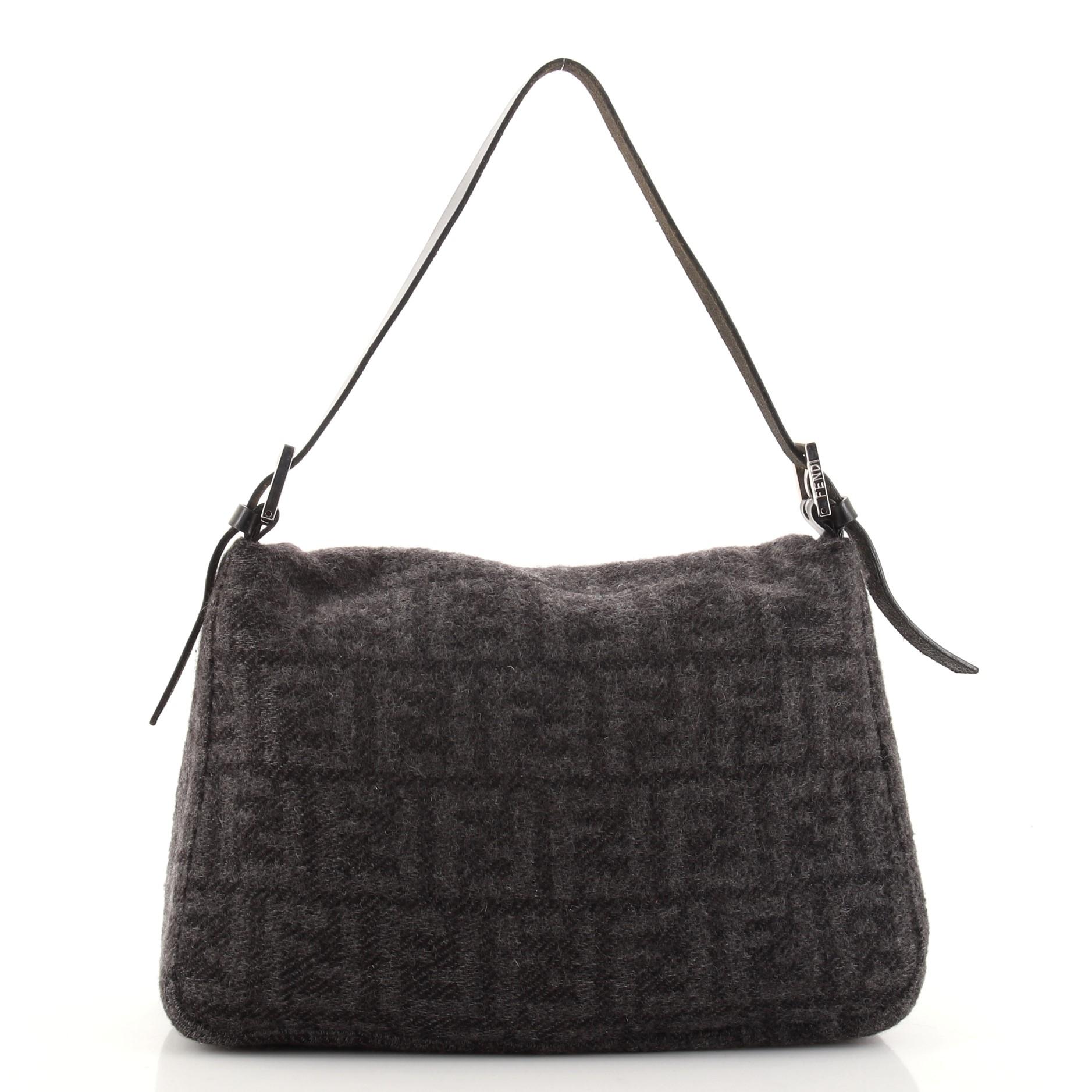 Fendi Mama Forever Bag Zucca Wool In Good Condition In NY, NY