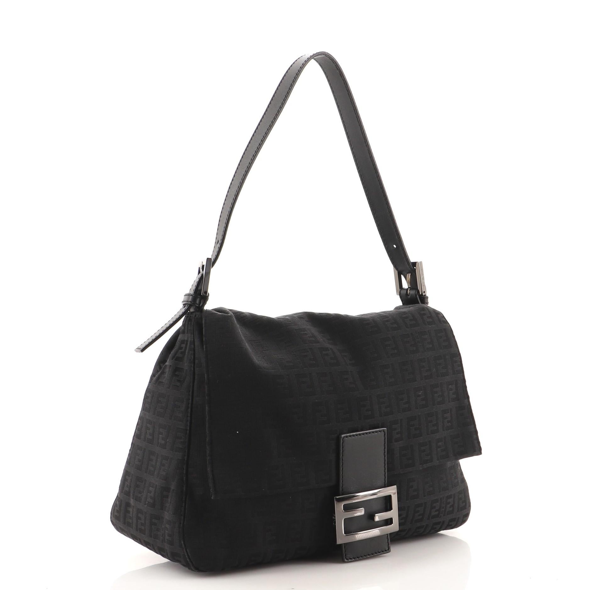 Black Fendi  Mama Forever Bag Zucchino Canvas
