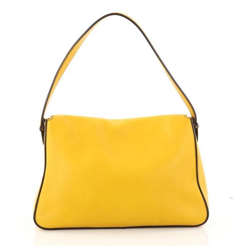 Orange Fendi Mama Forever Handbag Leather Large