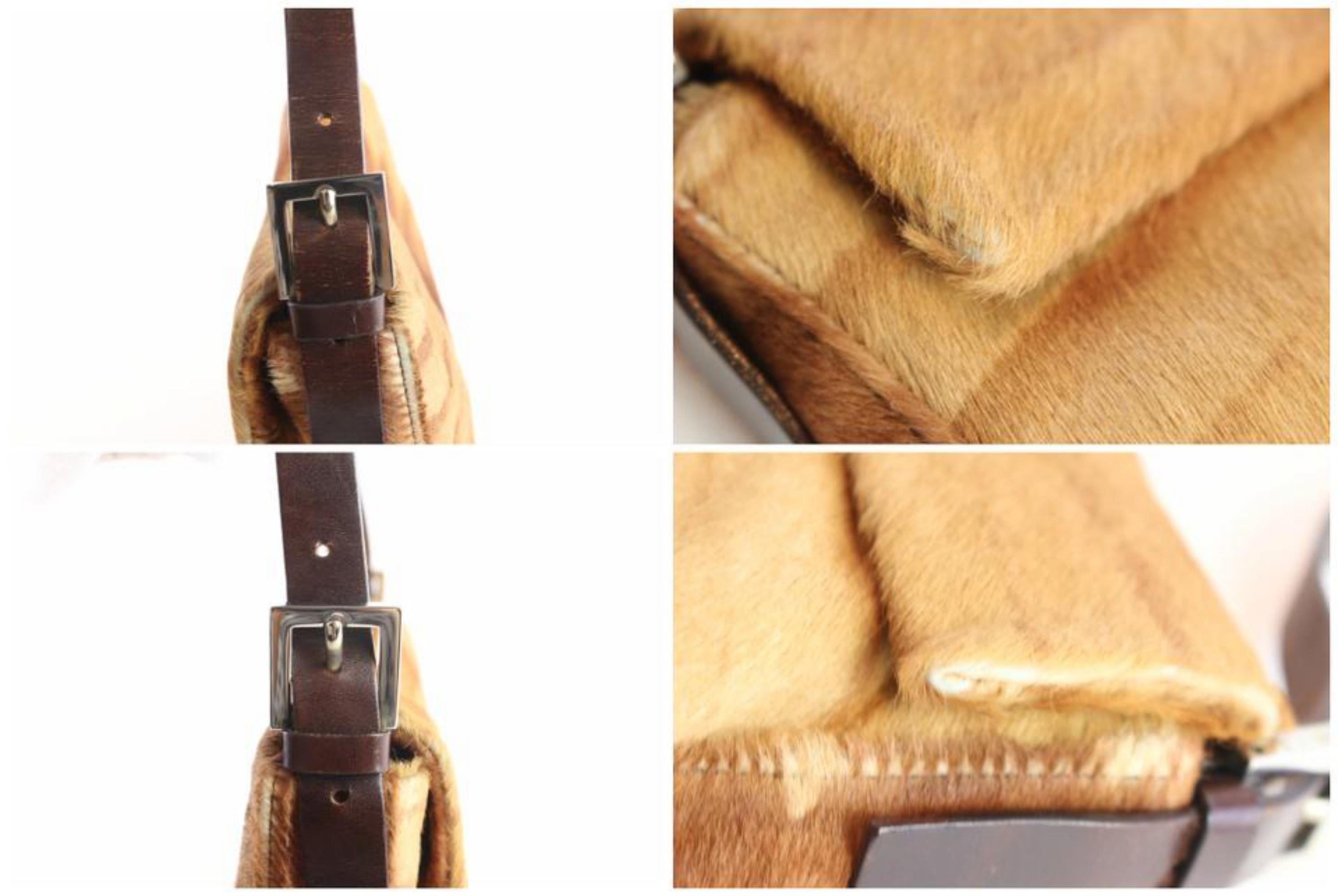 Fendi Mamma Baguette 2fz0824 Brown Fur Shoulder Bag For Sale 4