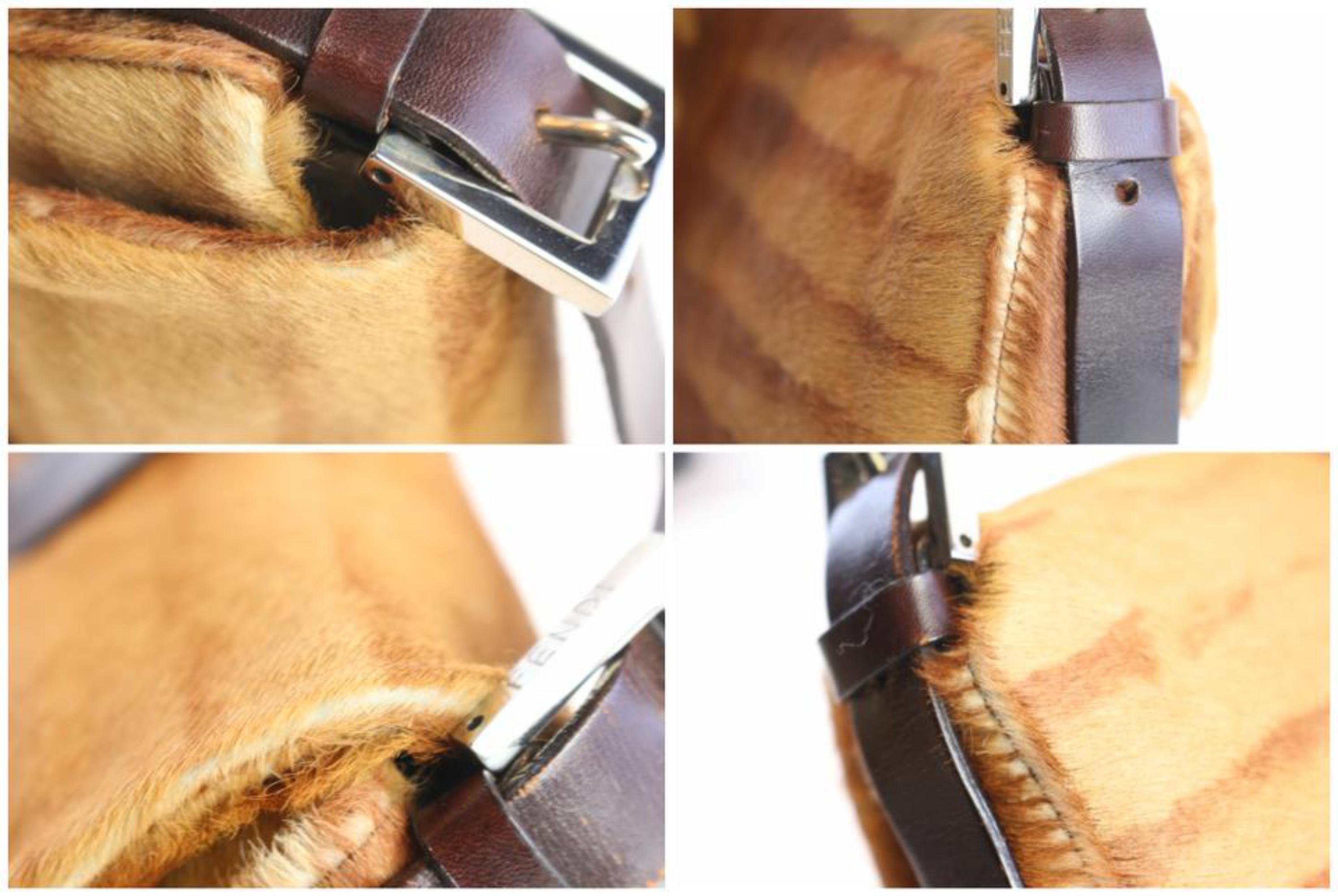 Fendi Mamma Baguette 2fz0824 Brown Fur Shoulder Bag For Sale 5