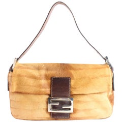 Fendi Mamma Baguette 2fz0824 Brown Fur Shoulder Bag