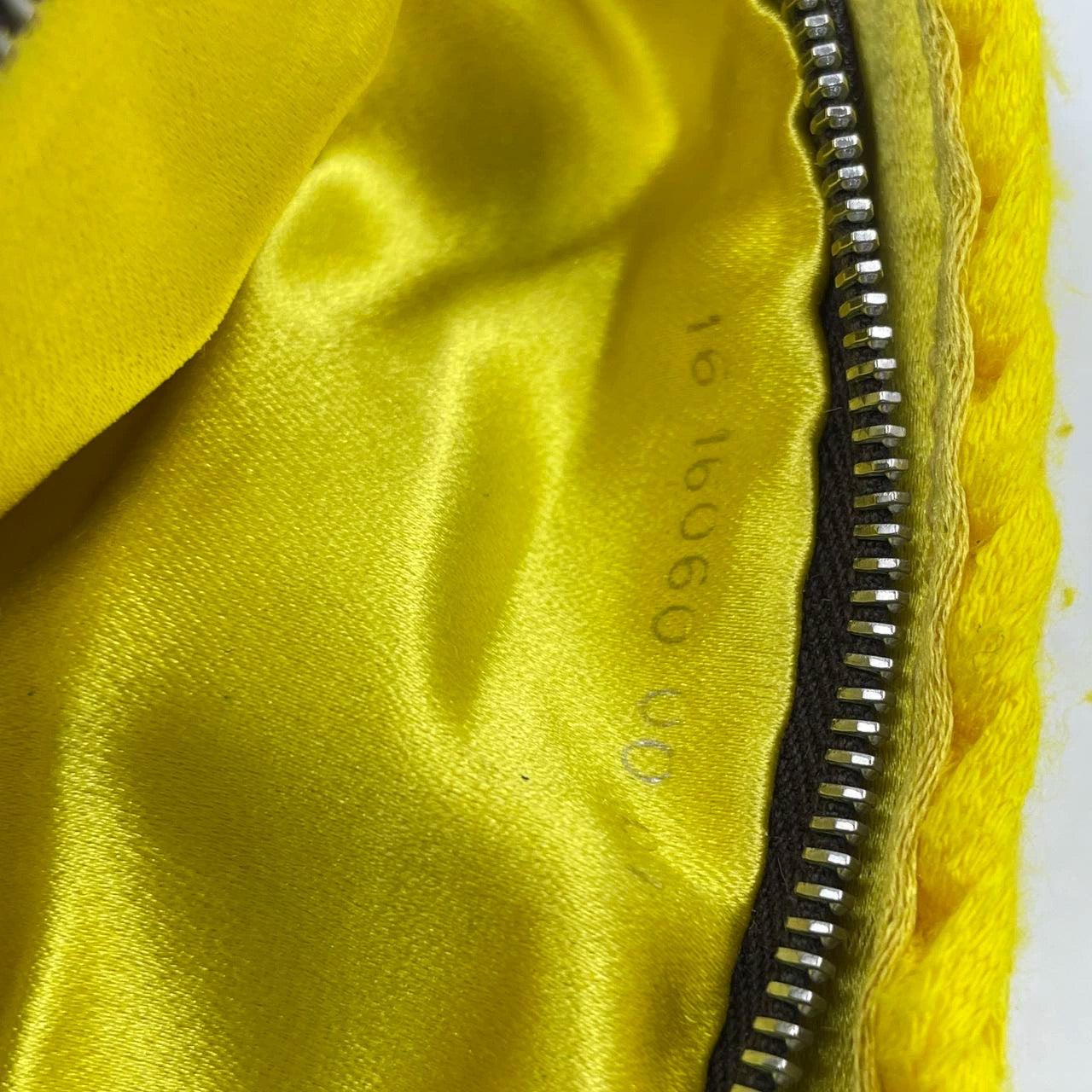 Fendi Mamma Baguette Bag Yellow Crochet Shoulder Bag For Sale 8
