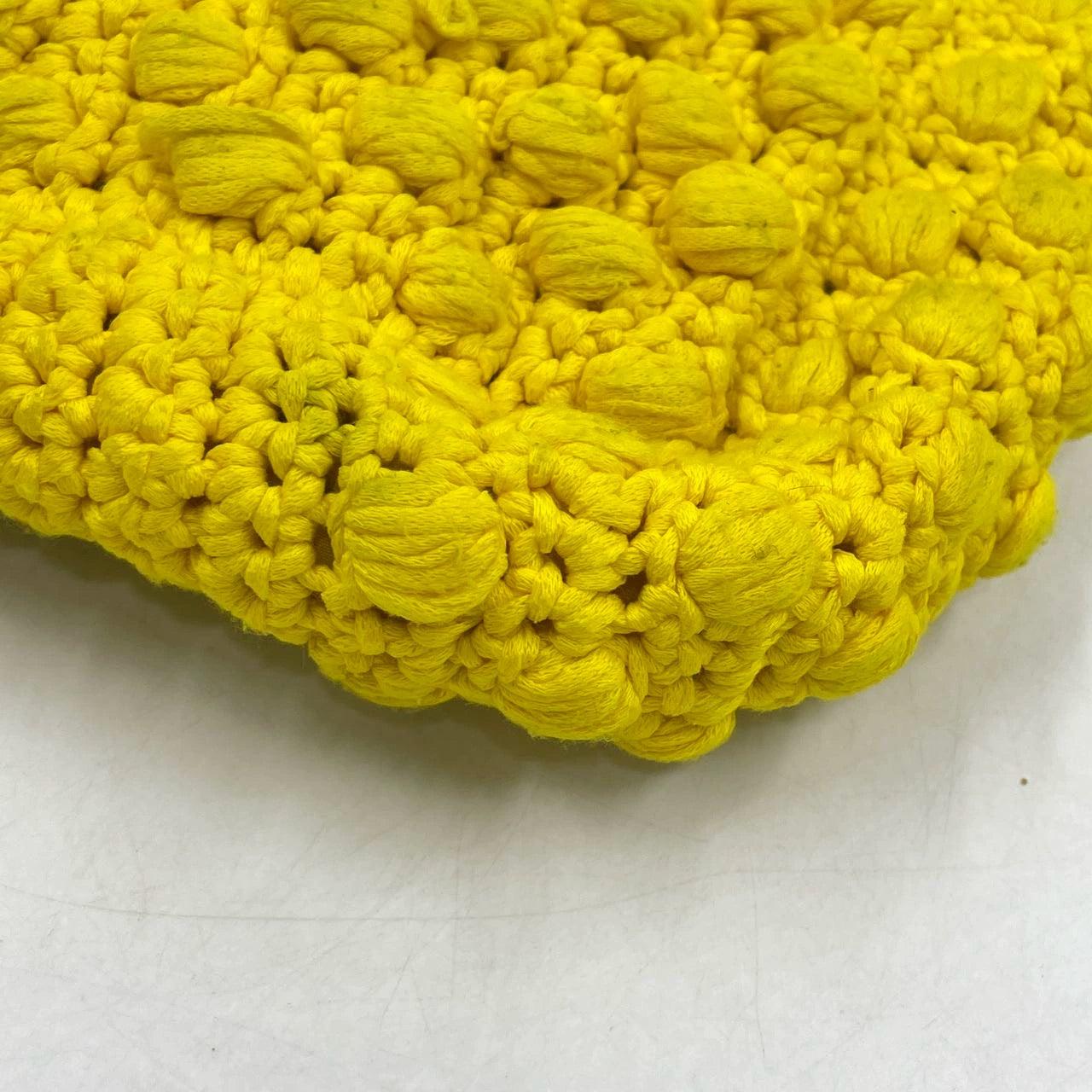 Fendi Mamma Baguette Bag Yellow Crochet Shoulder Bag For Sale 13