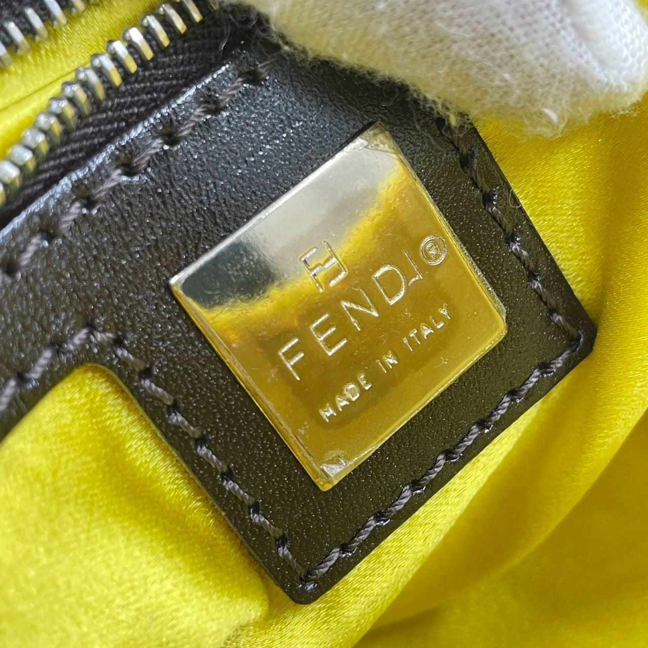 Fendi Mamma Baguette Bag Yellow Crochet Shoulder Bag For Sale 3