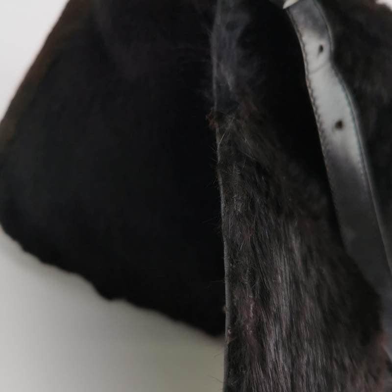 Fendi Mamma Baguette Black Faux Fur Shoulder Bag 9