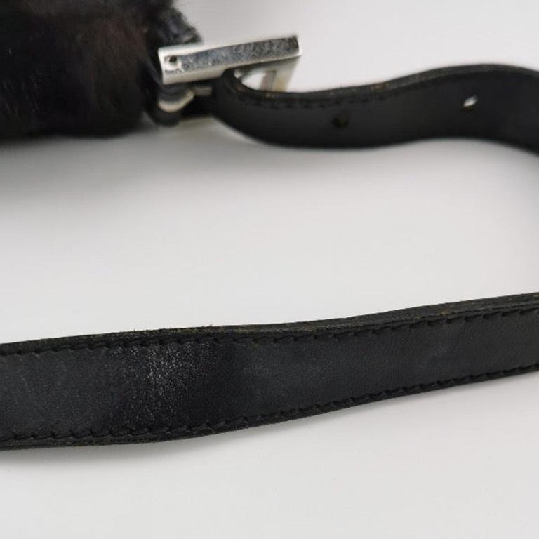 Fendi Mamma Baguette Black Faux Fur Shoulder Bag 11