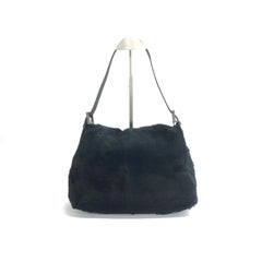 Fendi Mamma Baguette Black Faux Fur Shoulder Bag