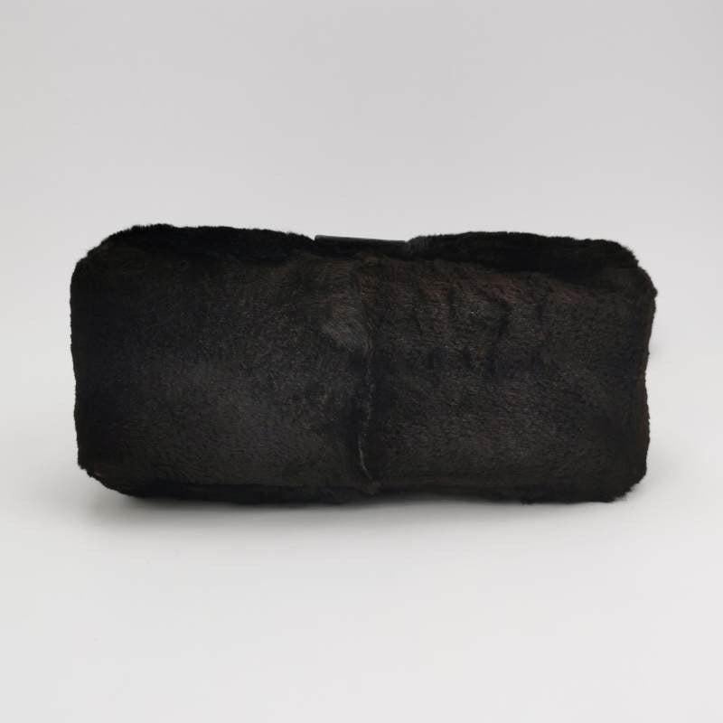 Fendi Mamma Baguette Black Faux Fur Shoulder Bag 3