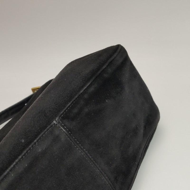 Fendi Mamma Baguette Black Suede Leather 10