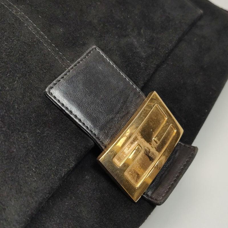 Fendi Mamma Baguette Black Suede Leather 11