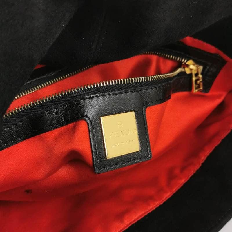 Fendi Mamma Baguette Black Suede Leather 4