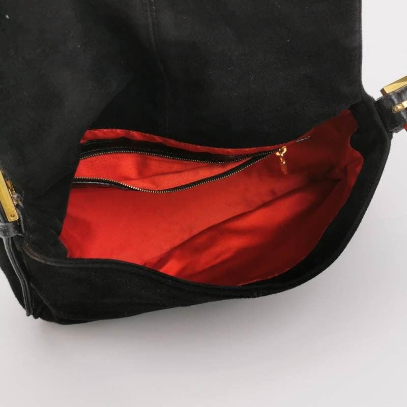 Fendi Mamma Baguette Black Suede Leather 5