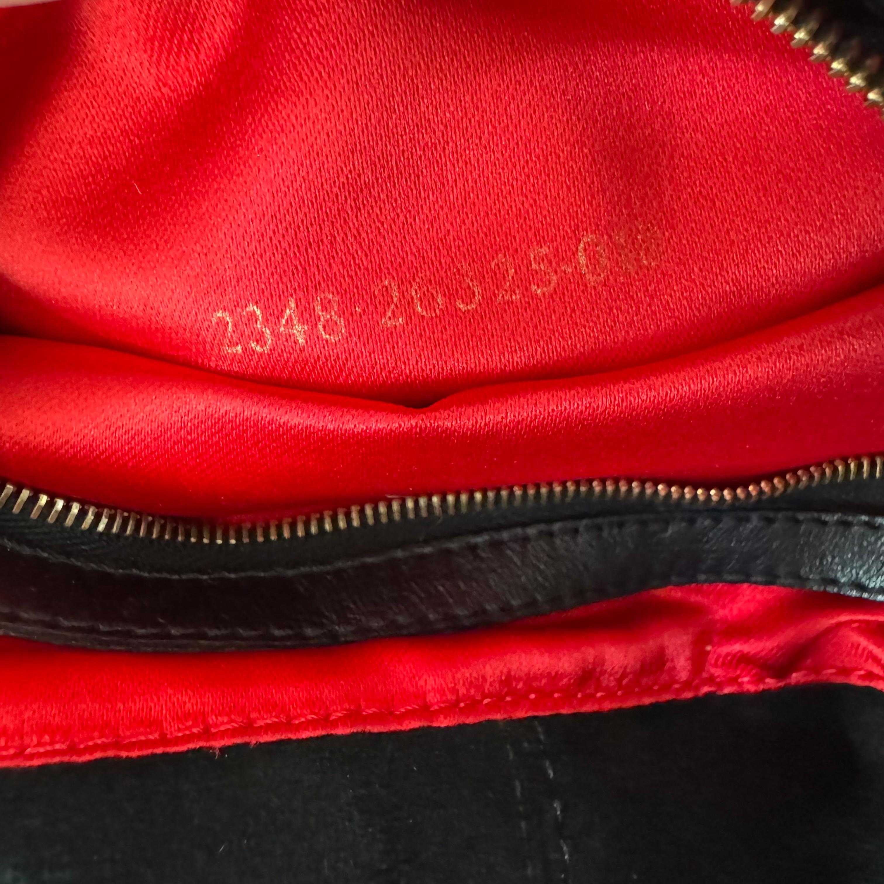 Fendi Mamma Baguette Black Suede Leather Red Buckle For Sale 13