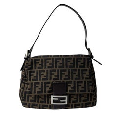 Fendi Mamma Baguette Black Zucca Canvas & Leather