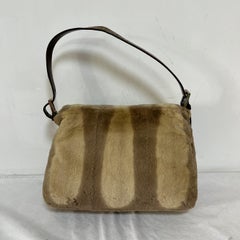 Fendi Mamma Baguette Brown Beige Soft Fur Shoulder Bag