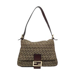Fendi Mamma Baguette Brown Classic Zucchino Monogram Shoulder Bag