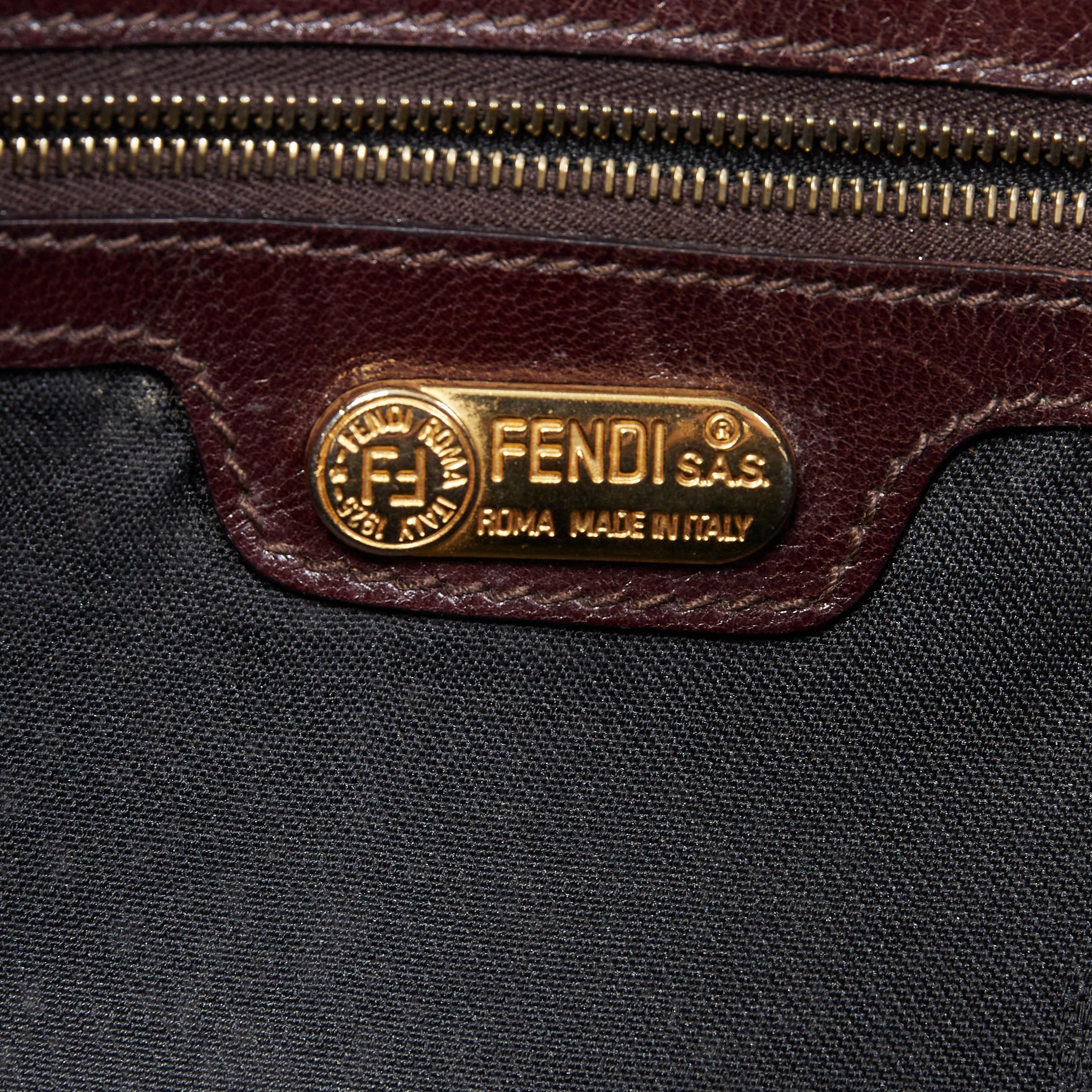 FENDI Mamma Baguette brown suede brown enamel FF buckle flap shoulder bag 3