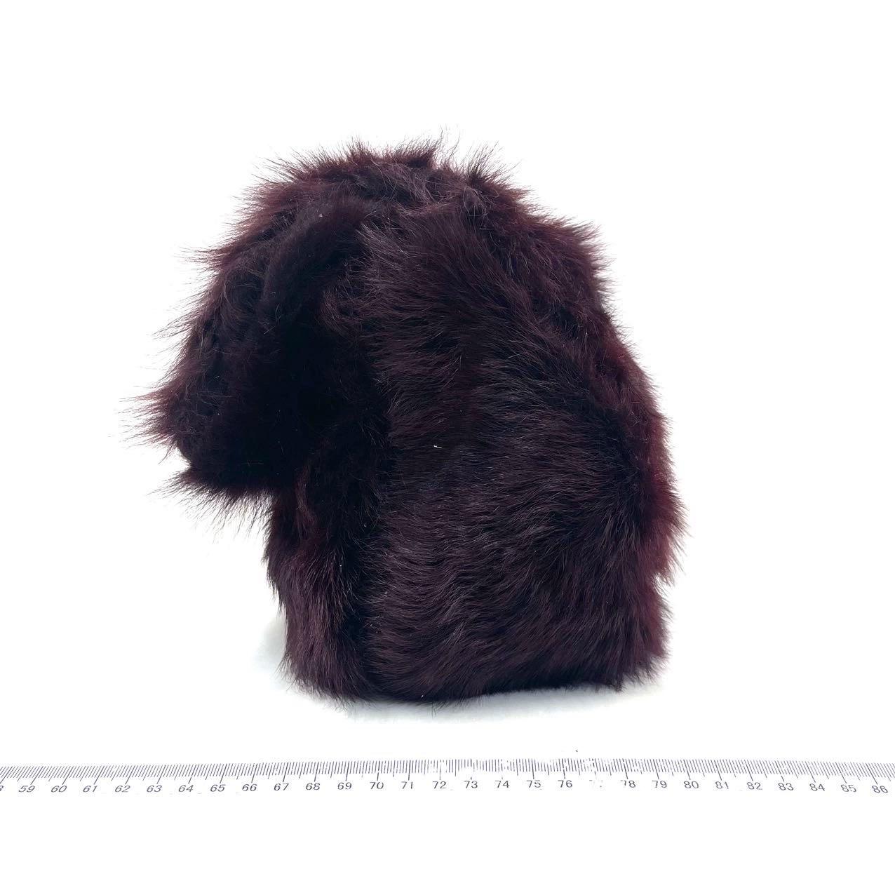 Fendi Mamma Baguette Burgundy Faux Fur Shoulder Bag In Good Condition For Sale In AUBERVILLIERS, FR