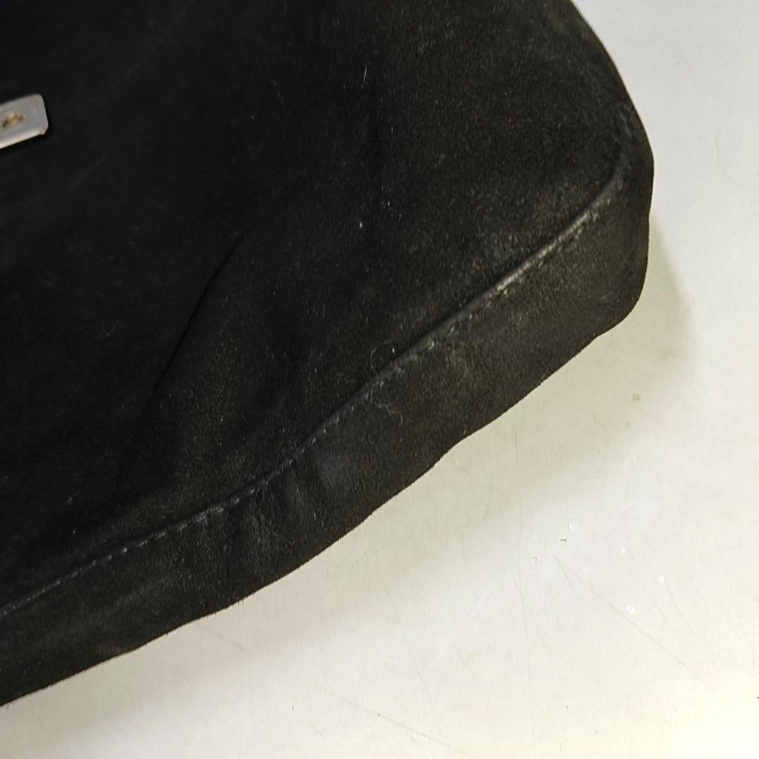 Fendi Mamma Baguette Forever Black Suede Leather Red Buckle For Sale 6