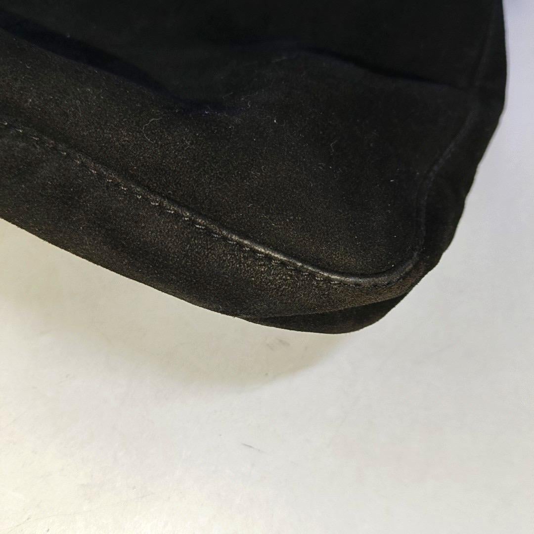 Fendi Mamma Baguette Forever Black Suede Leather Red Buckle For Sale 8