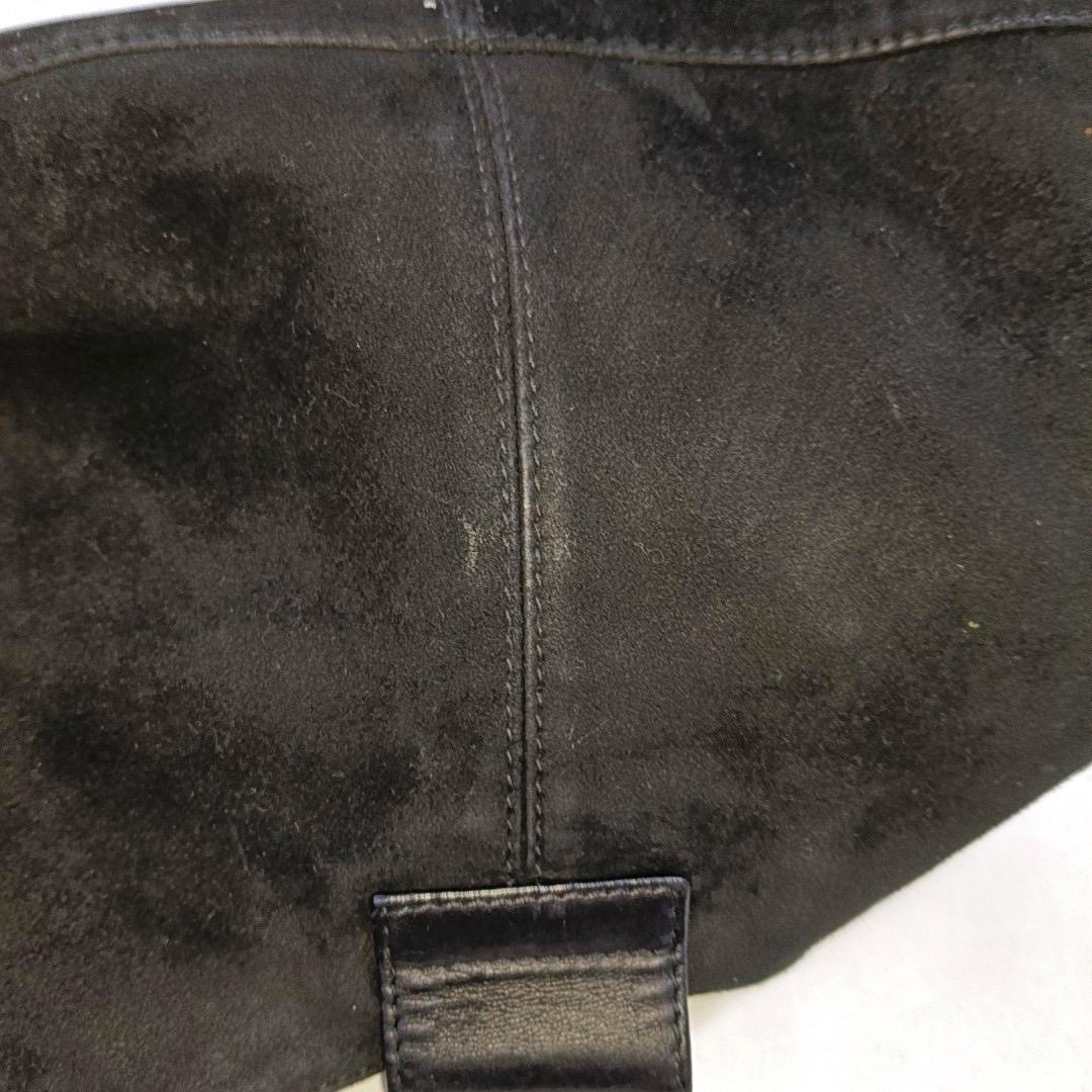 Fendi Mamma Baguette Forever Black Suede Leather Red Buckle For Sale 9