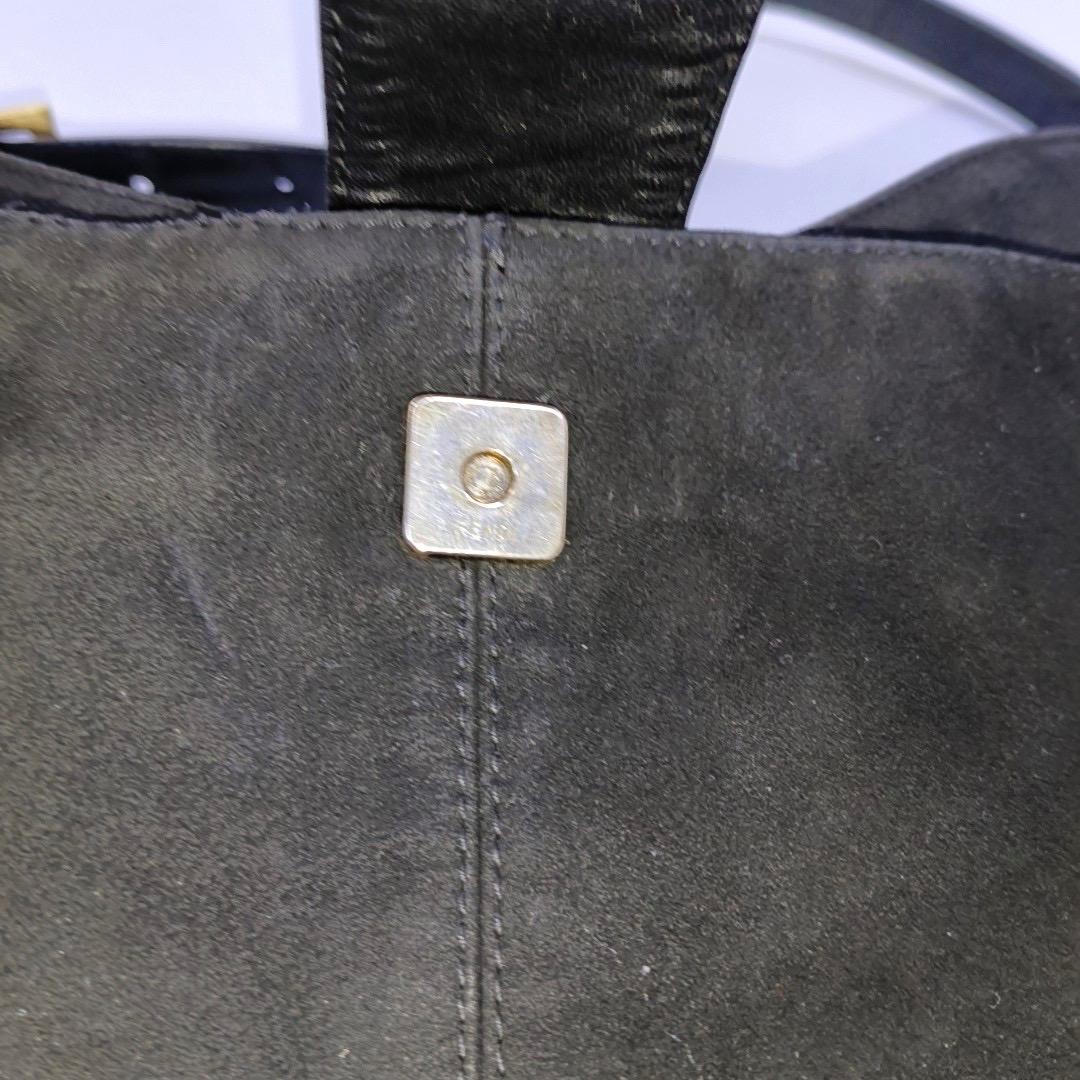 Fendi Mamma Baguette Forever Black Suede Leather Red Buckle For Sale 3