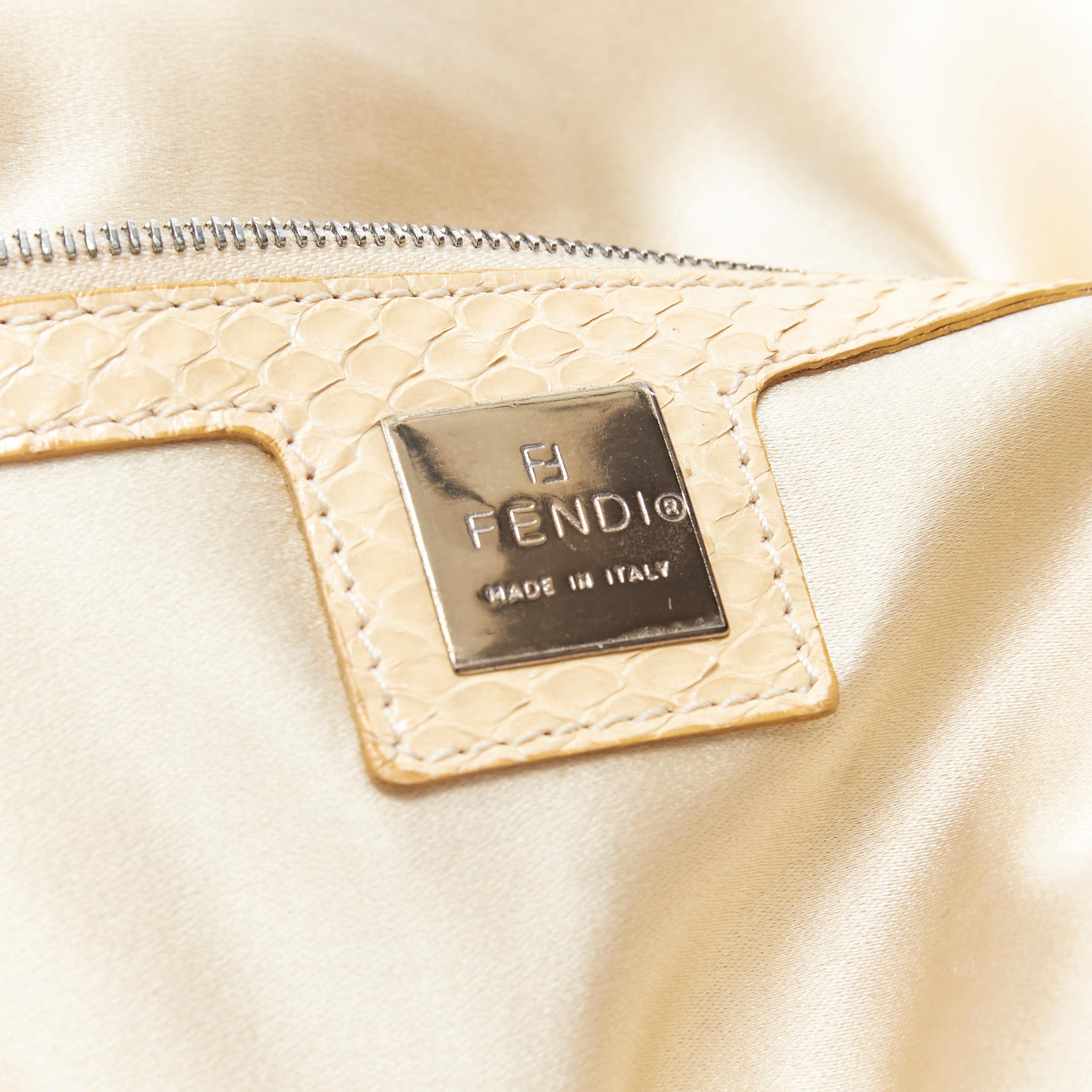 FENDI Mamma Baguette gold sequins scaled leather FF zucca buckle shoulder bag 3