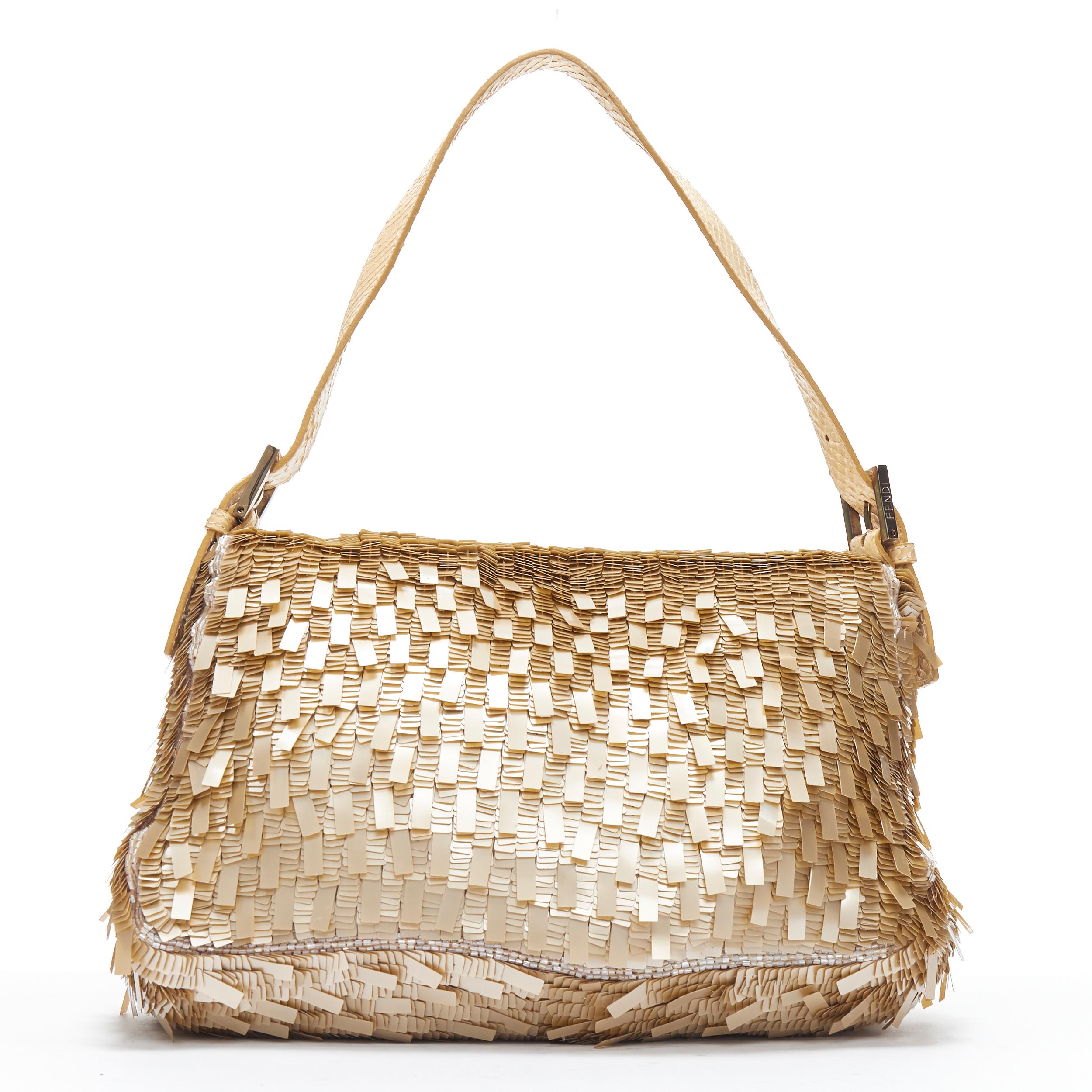 fendi gold sequin baguette