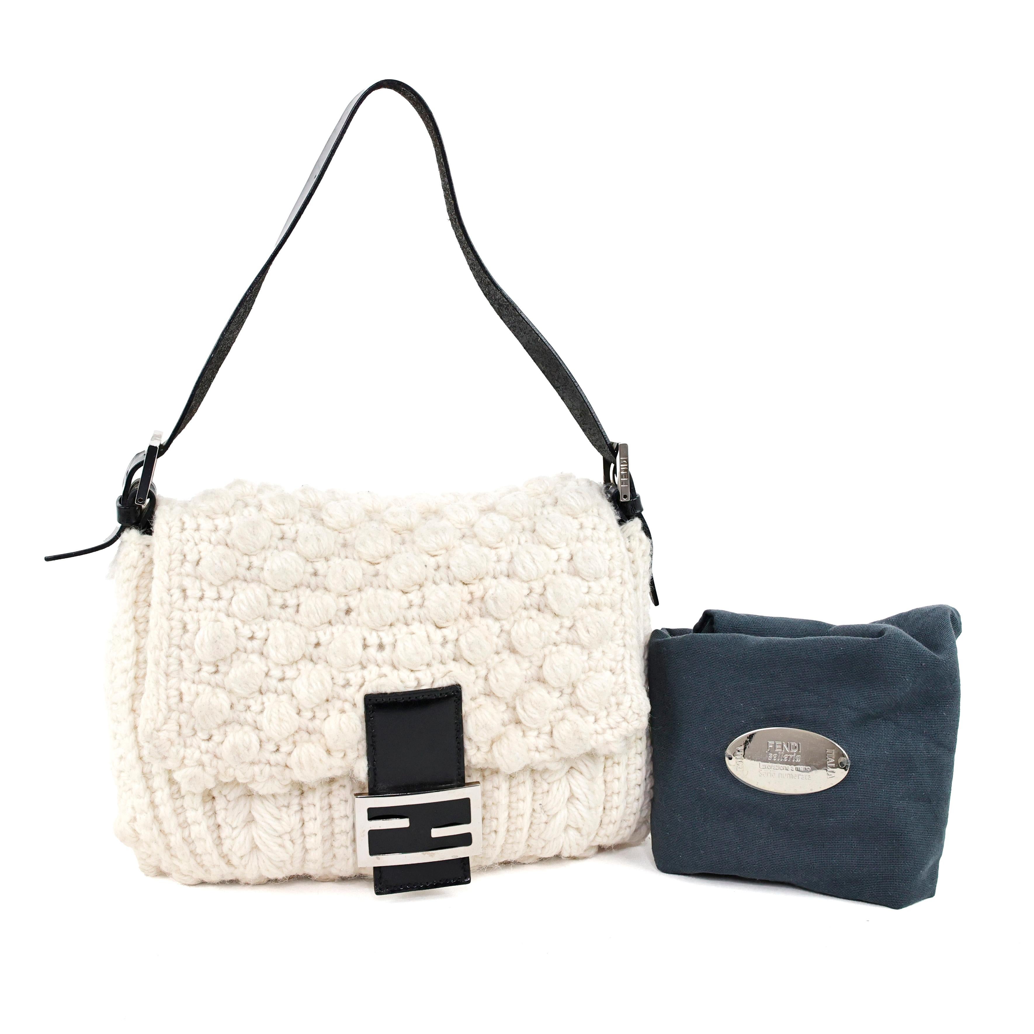 Women's Fendi Mamma Baguette in Wool For Sale