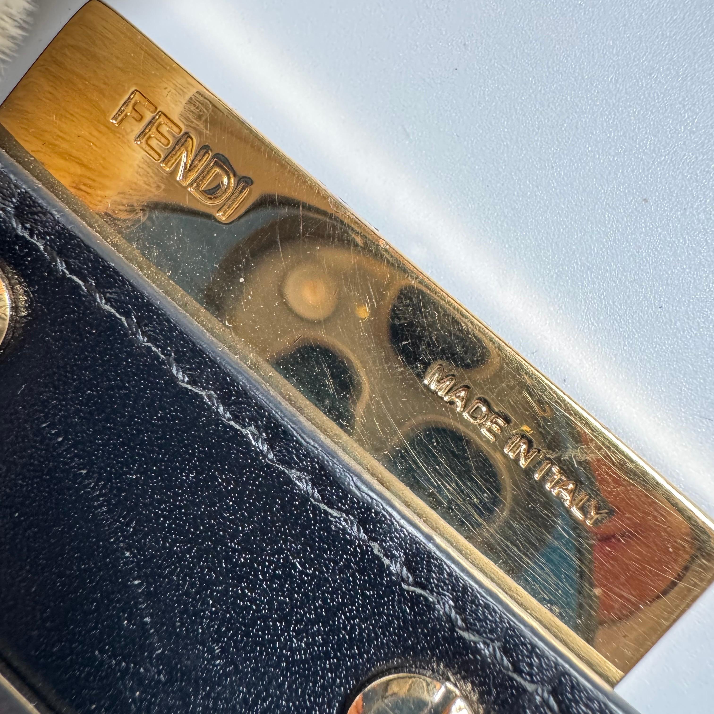 Fendi Mamma Baguette Large Pony hair in Cow Print Black and White For Sale 11