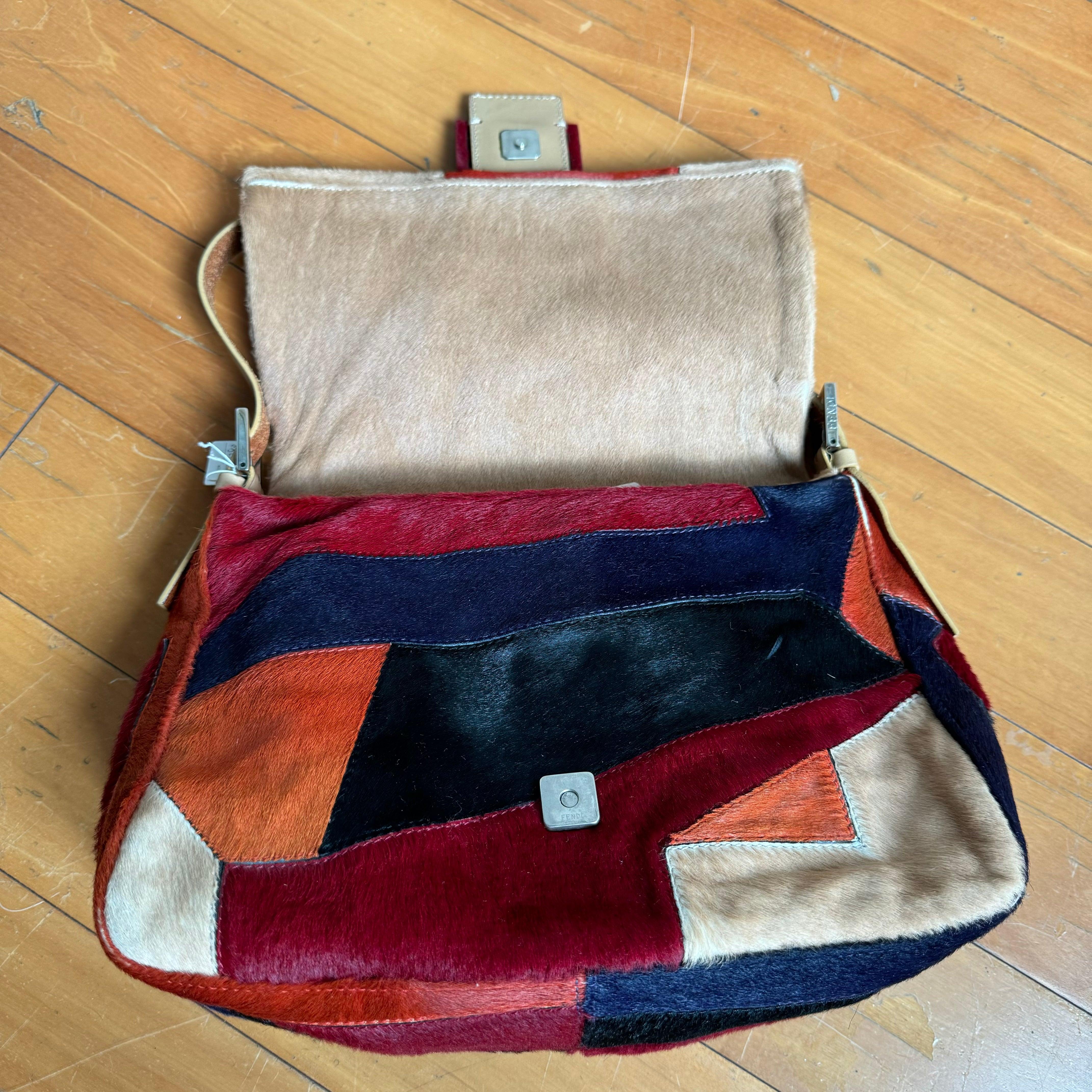 Fendi Mamma Baguette Multicolor Pony-style Calfskin Leather Block Pattern 11