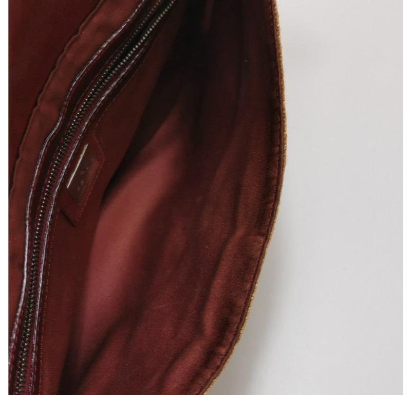 Fendi Mamma Baguette Raffia Straw Shoulder Bag Red Leather Strap 2