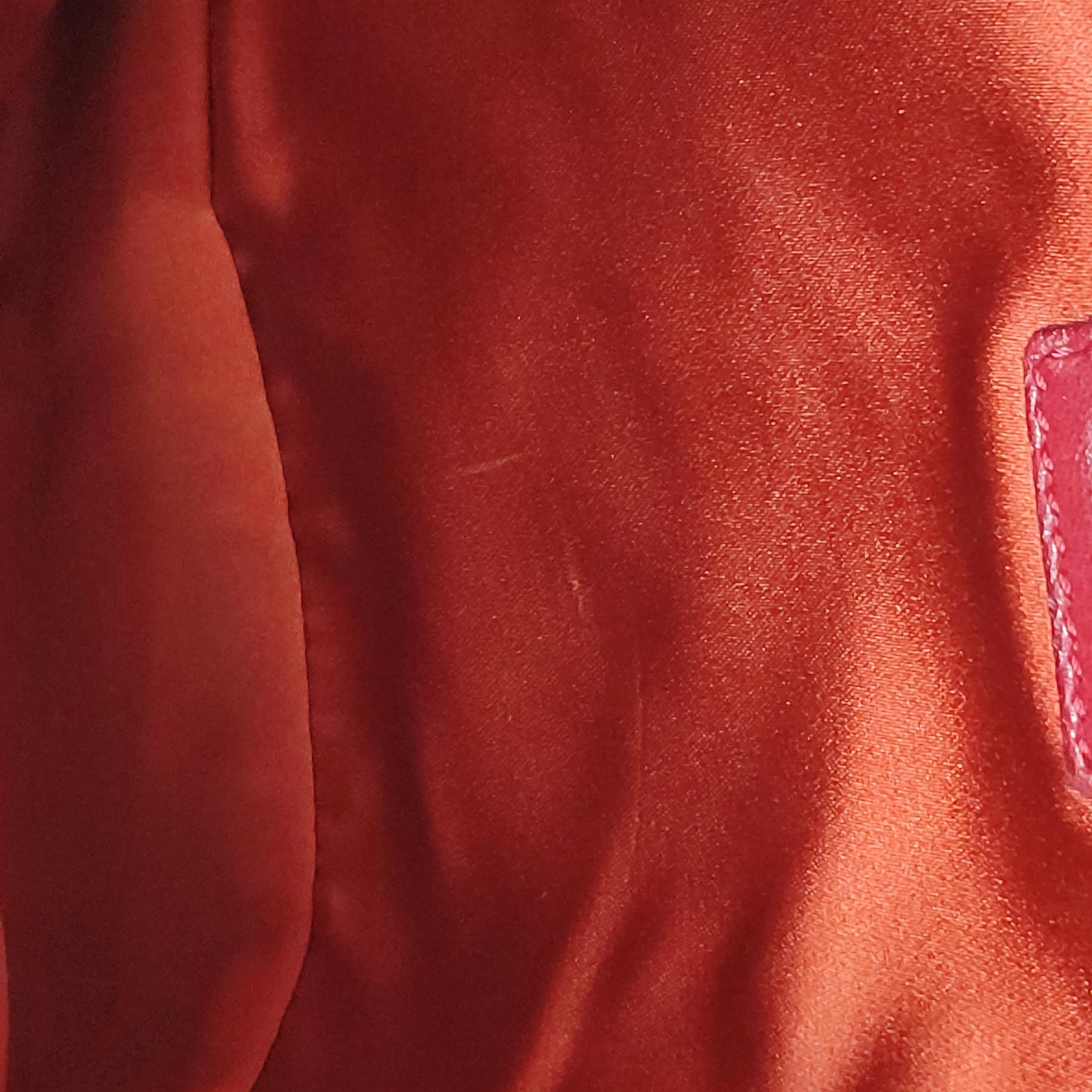 Fendi Mamma Baguette Red Lambskin Leather Silver Hardware en vente 5