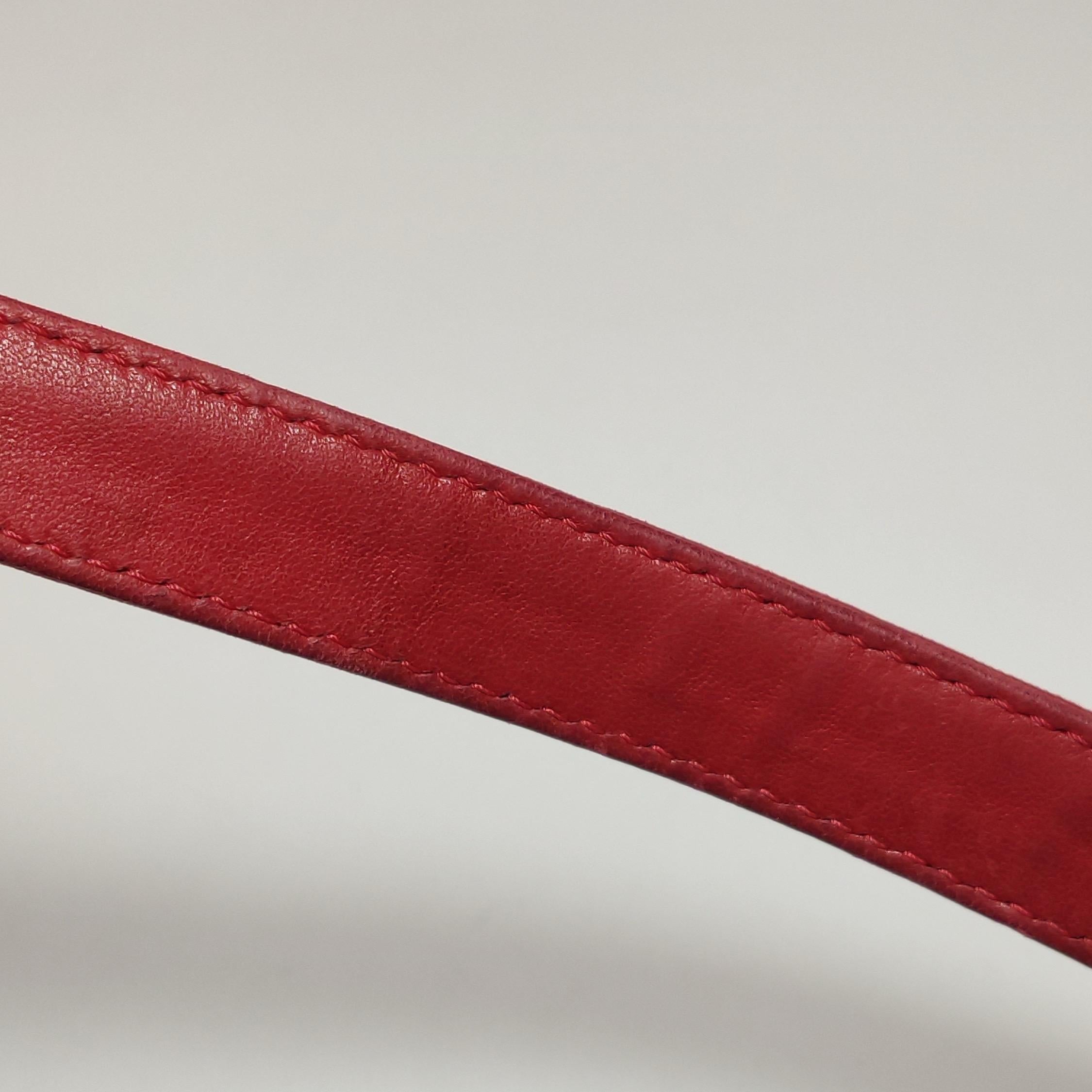 Fendi Mamma Baguette Red Lambskin Leather Silver Hardware en vente 6