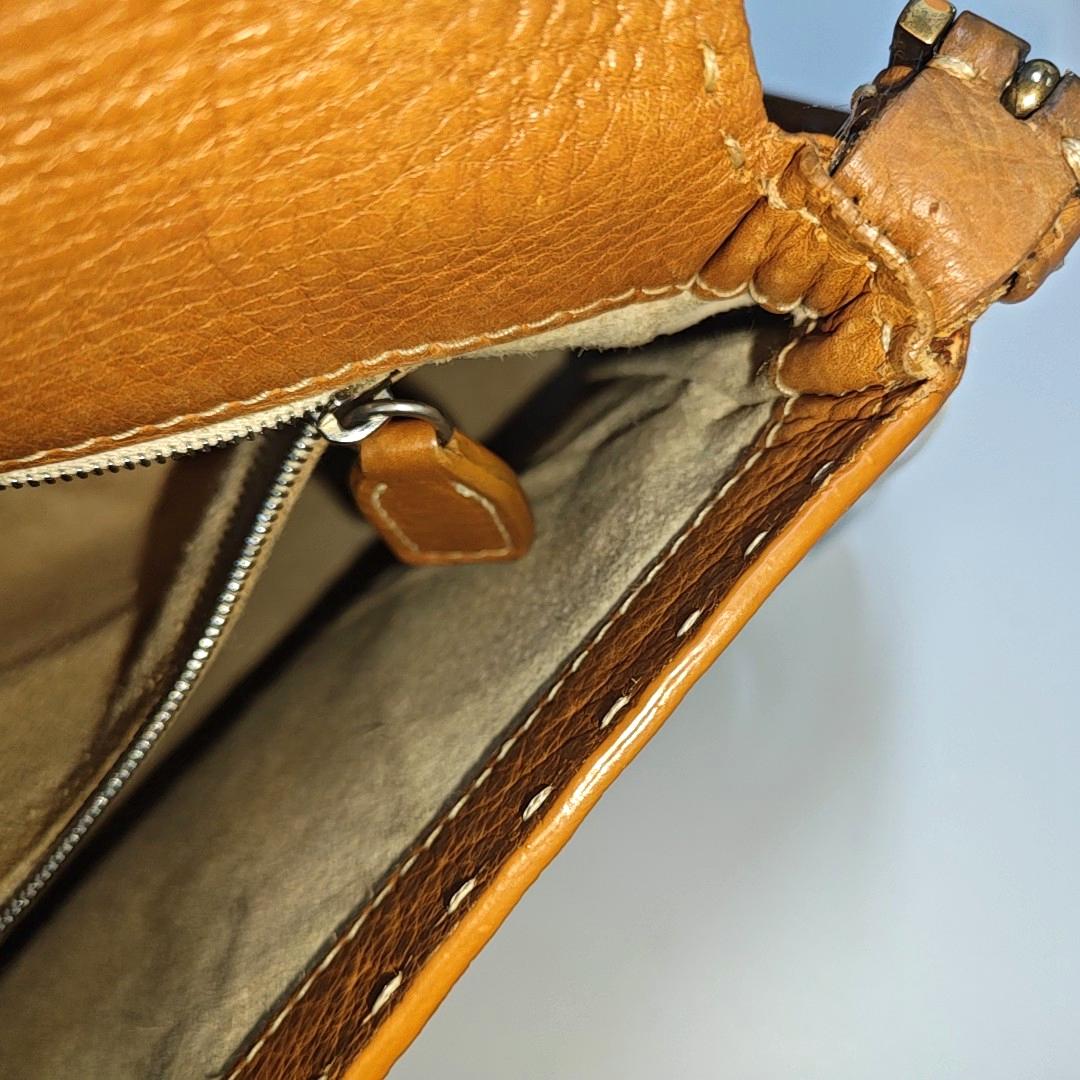 Fendi Mamma Baguette Selleria Calfskin Leather Caramel Tan Brown Shoulder Bag 14