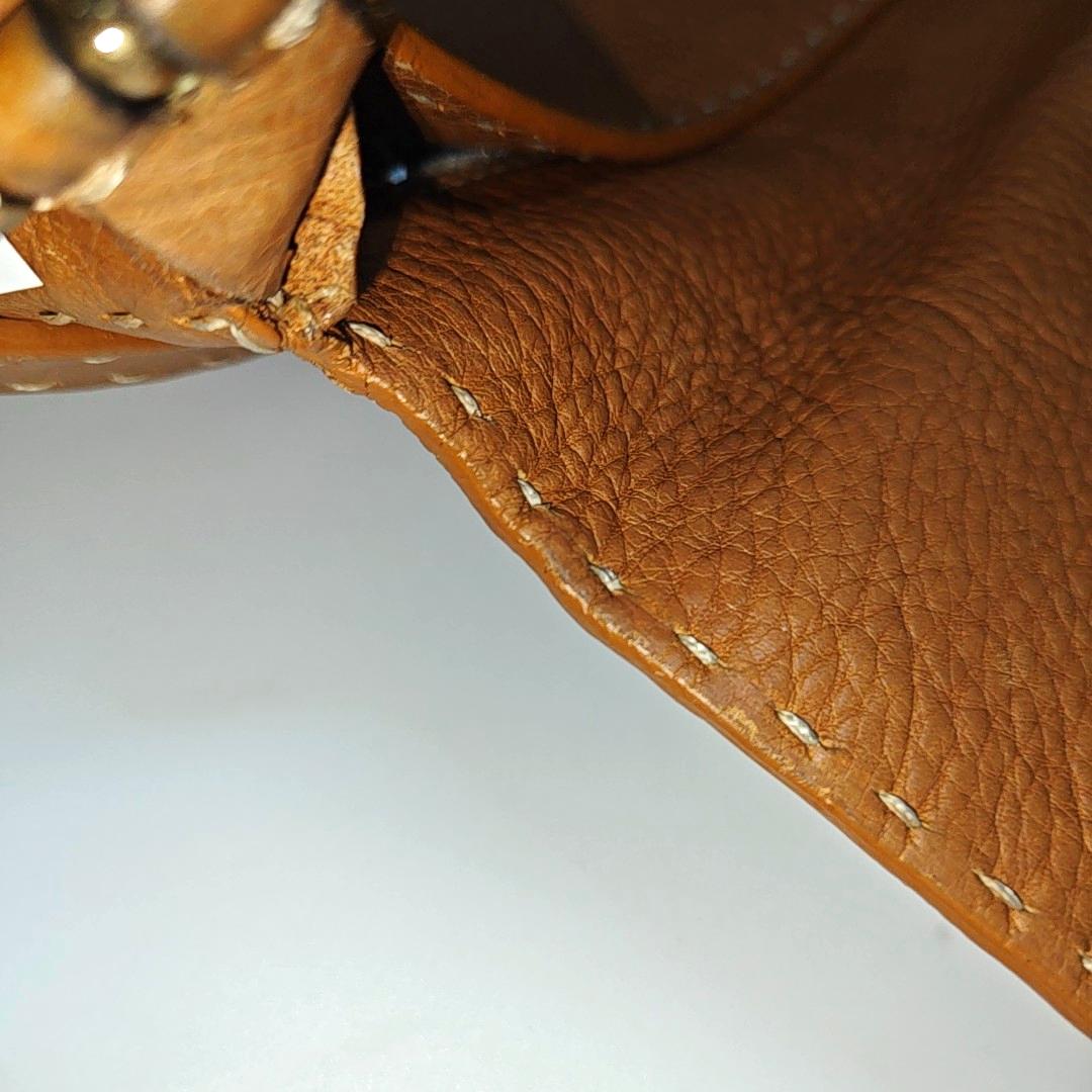 Fendi Mamma Baguette Selleria Calfskin Leather Caramel Tan Brown Shoulder Bag 5