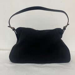 Fendi Mamma Baguette Vintage Black Cloth Silver Hardware Shoulder Bag