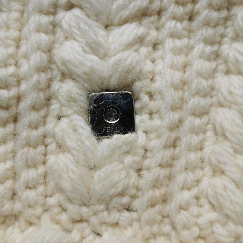 Fendi Mamma Baguette White Crochet Pompom Shoulder Bag 4