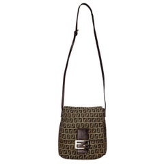 Fendi Mamma Baguette Zucca Canvas Shoulder Bag Brown